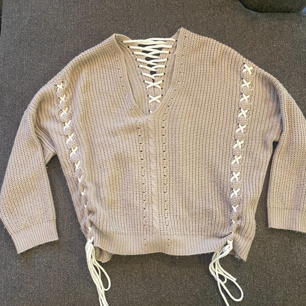 Lace Up Sweater